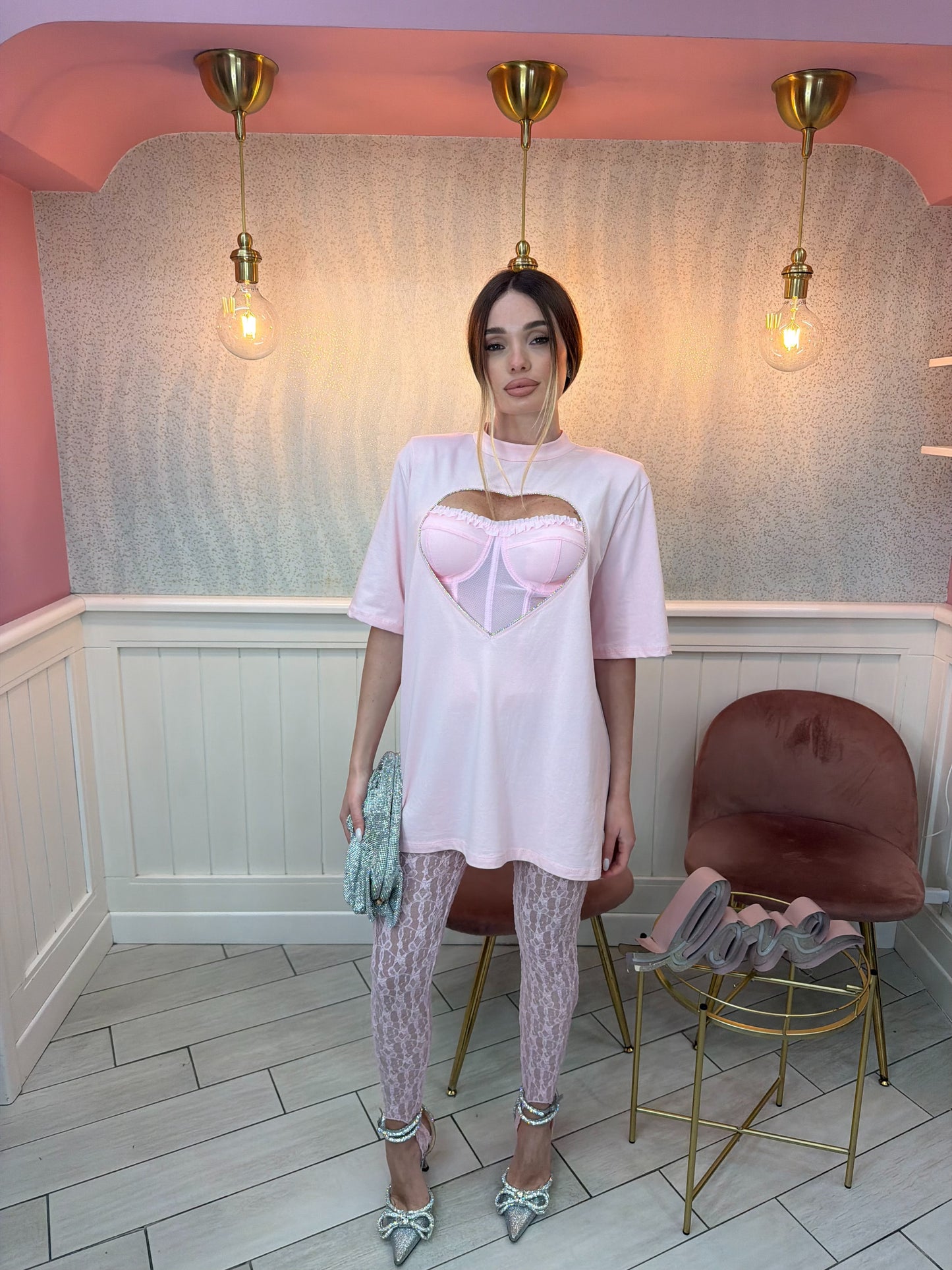 T-SHIRT LOVE  ROSA