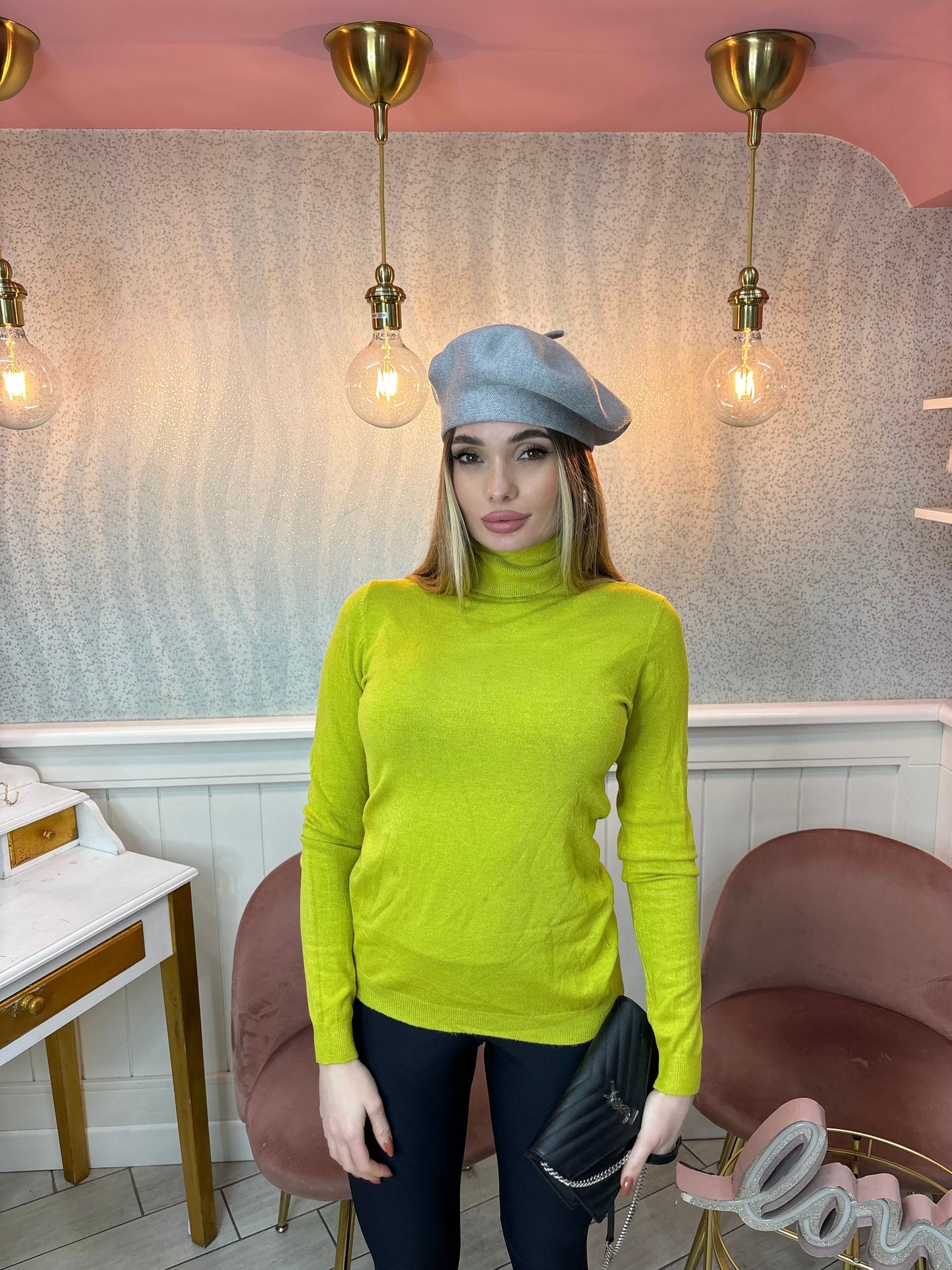 PULL COLLO ALTO LIME