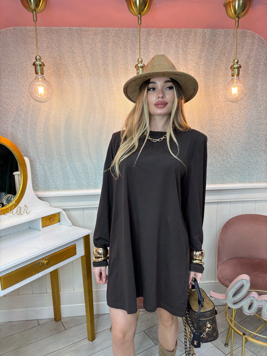 MAGLIA OVER SPALLINE PREMIUM MARRONE