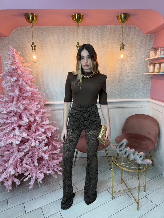 PANTALONE LUMÉ MARRONE