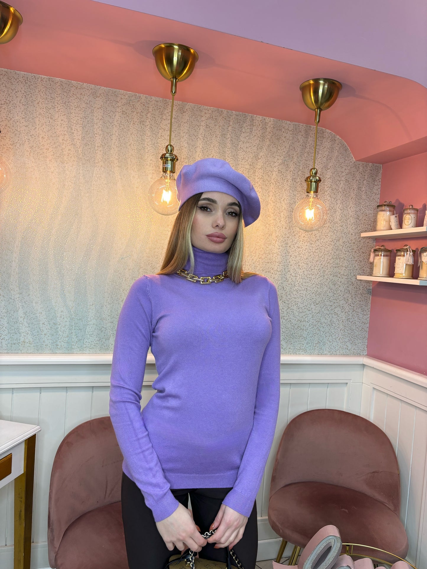 PULL COLLO ALTO LILLA