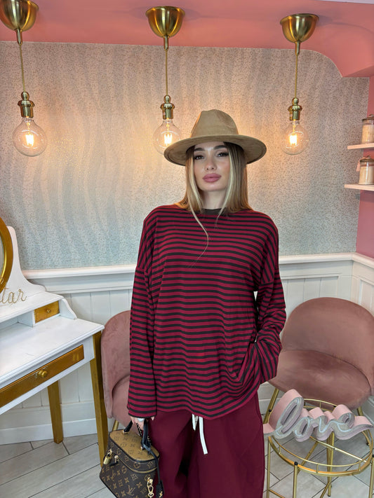 MAGLIA STRIPES ( bordeaux&marrone)