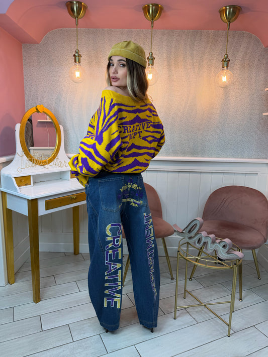 COORDINATO DENIM + PULL CREATIVE DEPT