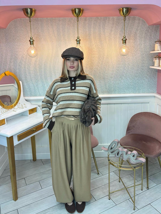 POLO IN LANA MARRONE