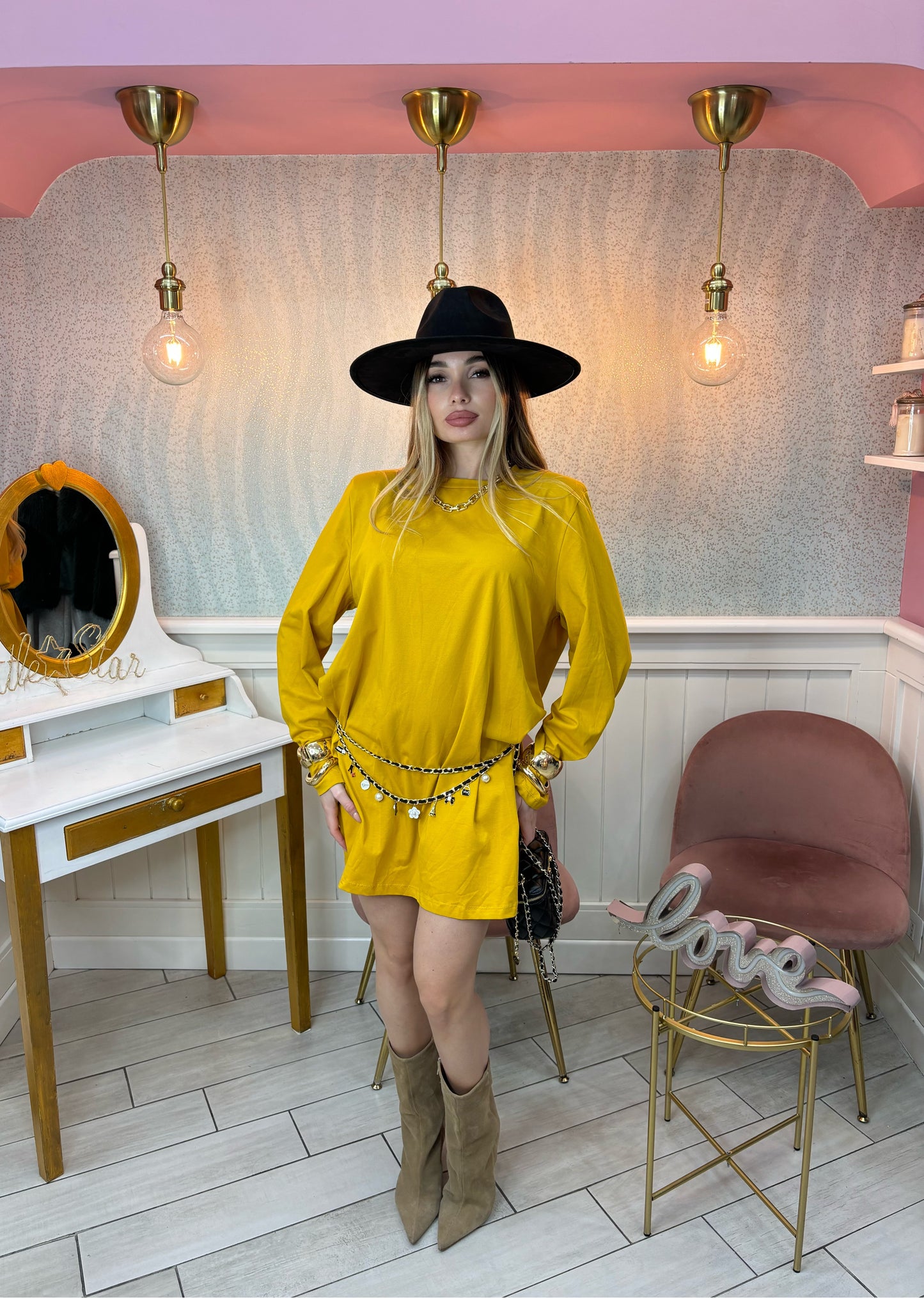 MAGLIA OVER SPALLINE PREMIUM SENAPE