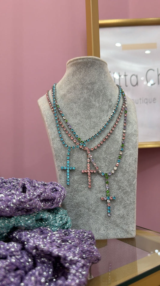 COLLANA CROCE COLORATA