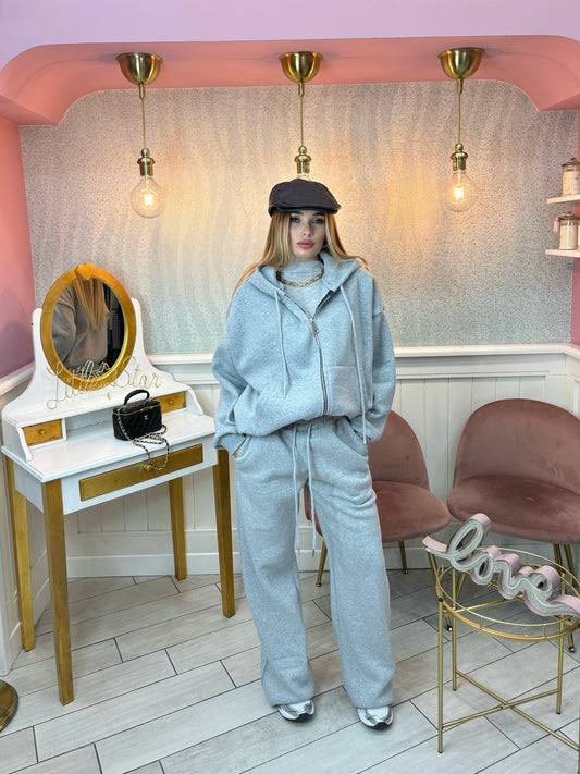 FELPONE CON ZIP FELPATO GRIGIO