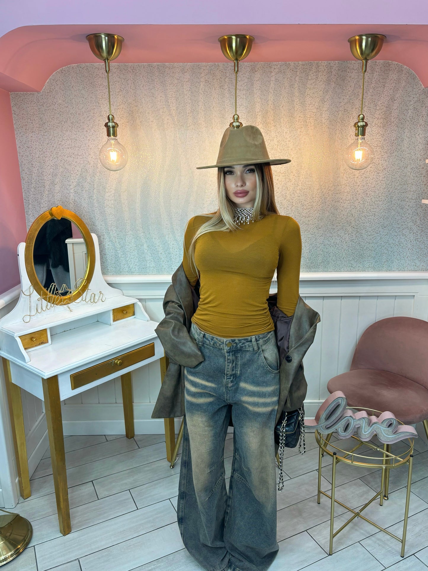 MAGLIA SEMIVELATA SENAPE